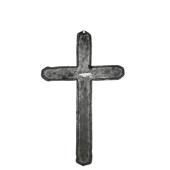 Vintage Cast Aluminum Cruxifix Cross Wall Hanging - Picture 2 of 6